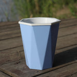 Vaso di fiori pigro automatico a forma di diamante che assorbe l'acqua Vaso di plastica per piante verdi, 12cm x 14cm