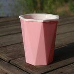 Vaso di fiori pigro automatico a forma di diamante che assorbe l'acqua Vaso di plastica per piante verdi, 12cm x 14cm