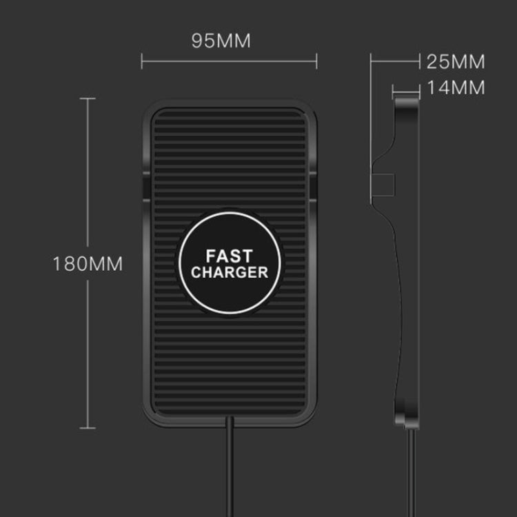 Base in silicone di ricarica wireless per auto da 15 W per telefoni Apple Android, TYPE-C Interface