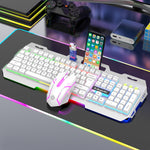 Kit tastiera e mouse K-Snake Mechanical Feel Tastiera per computer con 104 tasti cablati USB, Keyboard+Mouse (Black Gray), Keyboard+Mouse (White Blue), Keyboard+Mouse (White), Keyboard+Mouse (Black), Single Keyboard (White), Single Keyboard (Black)