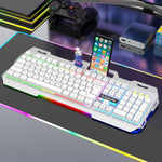 Kit tastiera e mouse K-Snake Mechanical Feel Tastiera per computer con 104 tasti cablati USB, Keyboard+Mouse (Black Gray), Keyboard+Mouse (White Blue), Keyboard+Mouse (White), Keyboard+Mouse (Black), Single Keyboard (White), Single Keyboard (Black)