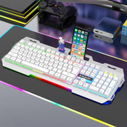 Kit tastiera e mouse K-Snake Mechanical Feel Tastiera per computer con 104 tasti cablati USB, Keyboard+Mouse (Black Gray), Keyboard+Mouse (White Blue), Keyboard+Mouse (White), Keyboard+Mouse (Black), Single Keyboard (White), Single Keyboard (Black)