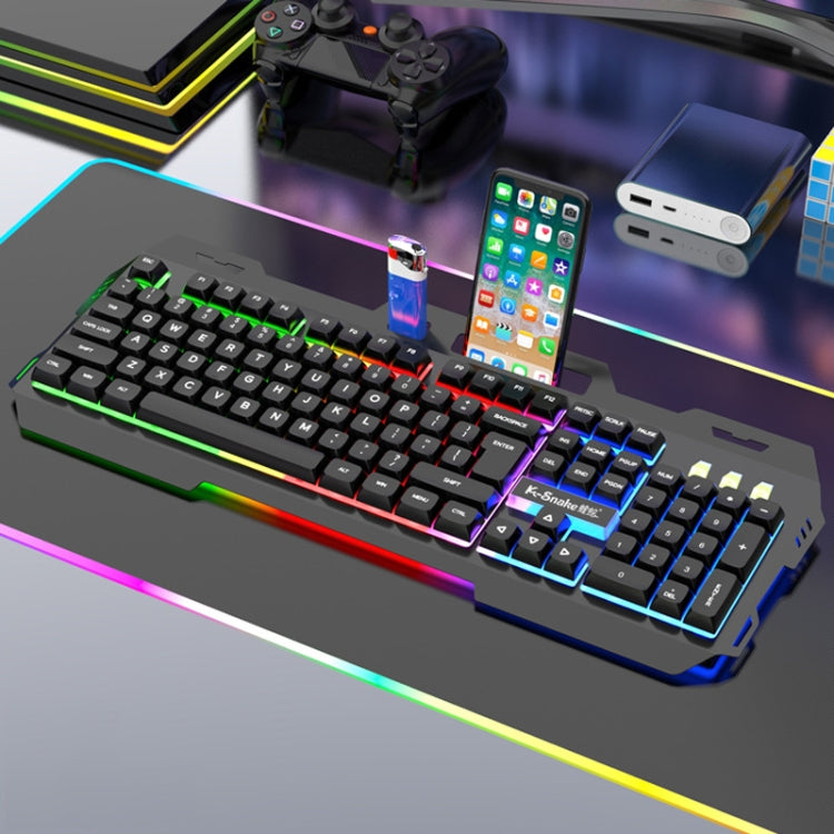 Kit tastiera e mouse K-Snake Mechanical Feel Tastiera per computer con 104 tasti cablati USB, Keyboard+Mouse (Black Gray), Keyboard+Mouse (White Blue), Keyboard+Mouse (White), Keyboard+Mouse (Black), Single Keyboard (White), Single Keyboard (Black)