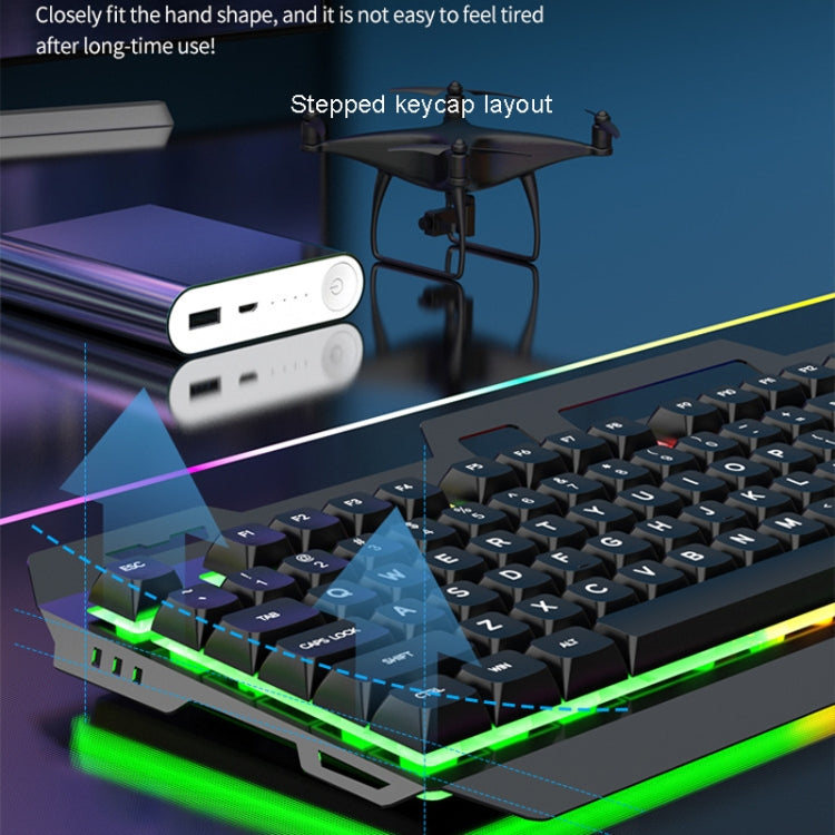 Kit tastiera e mouse K-Snake Mechanical Feel Tastiera per computer con 104 tasti cablati USB, Keyboard+Mouse (Black Gray), Keyboard+Mouse (White Blue), Keyboard+Mouse (White), Keyboard+Mouse (Black), Single Keyboard (White), Single Keyboard (Black)