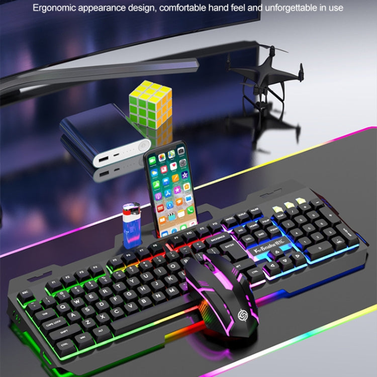 Kit tastiera e mouse K-Snake Mechanical Feel Tastiera per computer con 104 tasti cablati USB, Keyboard+Mouse (Black Gray), Keyboard+Mouse (White Blue), Keyboard+Mouse (White), Keyboard+Mouse (Black), Single Keyboard (White), Single Keyboard (Black)