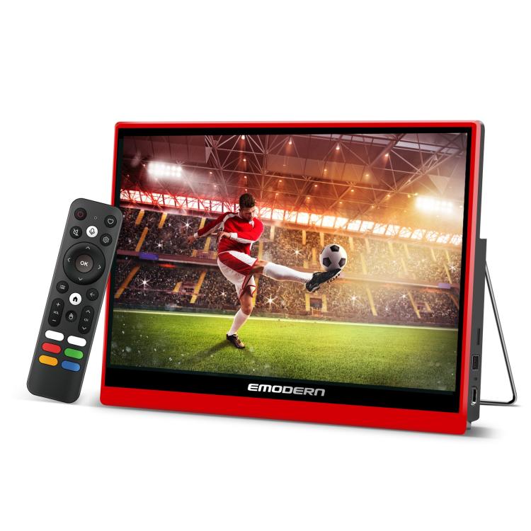 EMODERN 14.1-Inch Android 15 Portable Smart TV Supports Voice Remote Control, US Plug, EU Plug