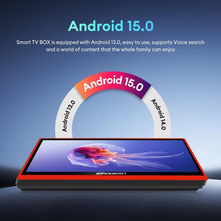 EMODERN 14.1-Inch Android 15 Portable Smart TV Supports Voice Remote Control, US Plug, EU Plug