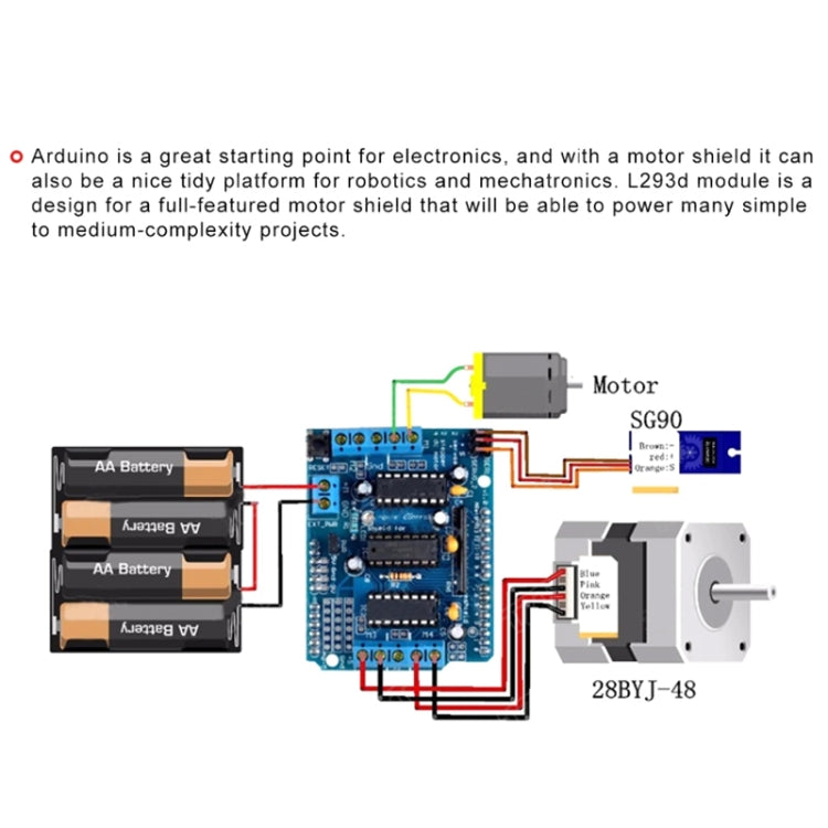 Modulo driver motore L293D per Arduino UNO e Mega 2560