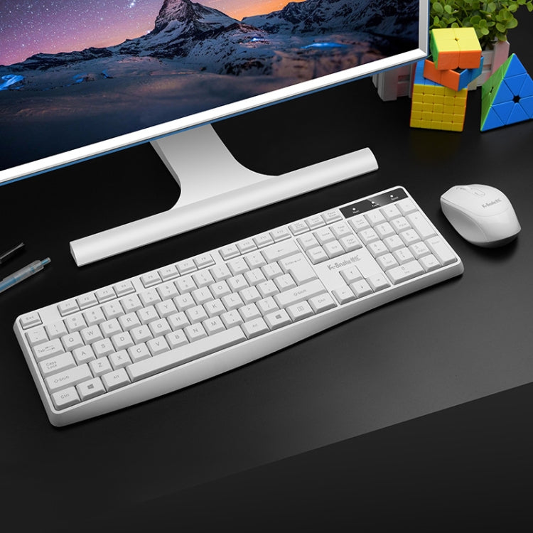 K-Snake WK800 Set tastiera mouse wireless 2.4G Computer da tavolo Notebook Business Office House Use, White, Black