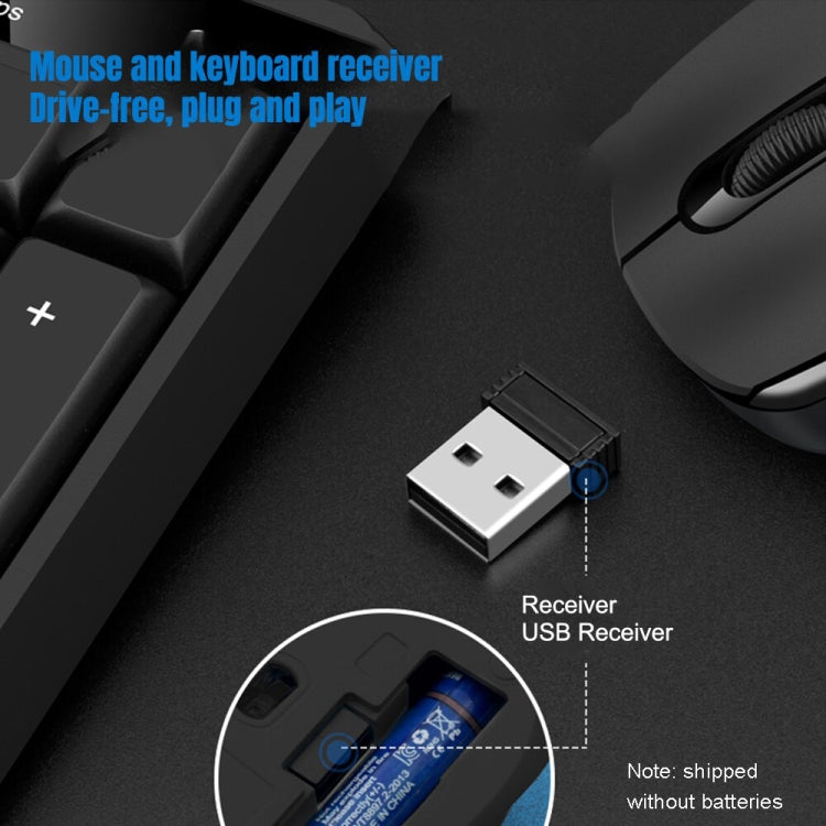 K-Snake WK800 Set tastiera mouse wireless 2.4G Computer da tavolo Notebook Business Office House Use, White, Black