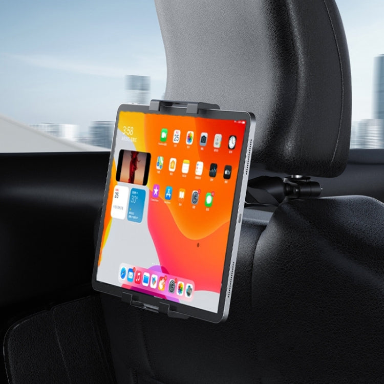Staffa per tablet poggiatesta pieghevole estensibile per sedile posteriore dell'auto, Plastic Clamp Arm, Metal Clamp Arm