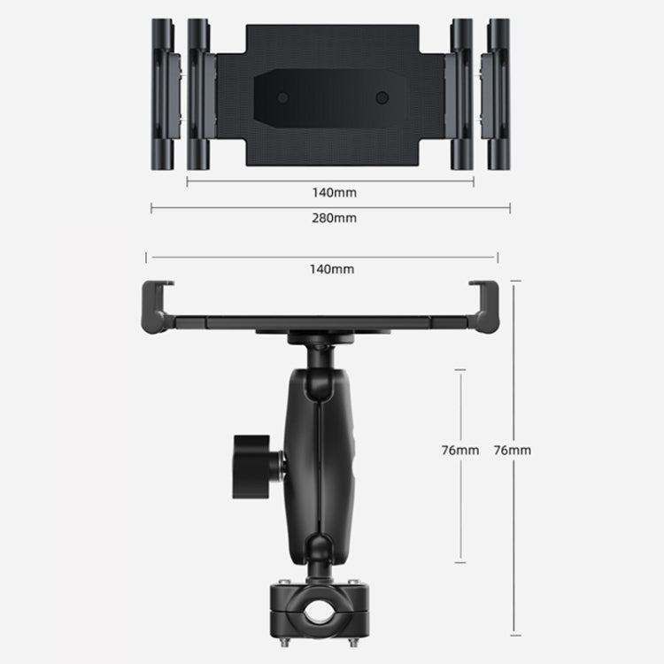 Staffa per tablet poggiatesta pieghevole estensibile per sedile posteriore dell'auto, Plastic Clamp Arm, Metal Clamp Arm