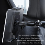 Staffa per tablet poggiatesta pieghevole estensibile per sedile posteriore dell'auto, Plastic Clamp Arm, Metal Clamp Arm