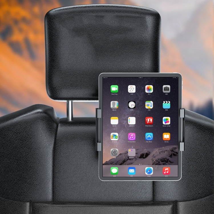 Staffa per tablet poggiatesta pieghevole estensibile per sedile posteriore dell'auto, Plastic Clamp Arm, Metal Clamp Arm