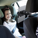 Staffa per tablet poggiatesta pieghevole estensibile per sedile posteriore dell'auto, Plastic Clamp Arm, Metal Clamp Arm