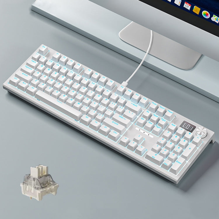 LANGTU LT104 Tastiera meccanica con display retroilluminato Tastiera flessibile fai-da-te, Wired Single Mode Gold Axis (Gray Deep), Wired Single Mode Gold Axis (White), Wired Single Mode Silver Axis (Gray Deep), Wired Single Mode Silver Axis (White)���...