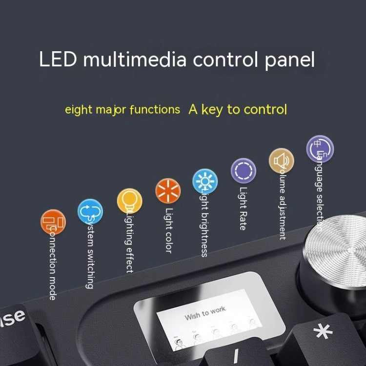 LANGTU LT104 Tastiera meccanica con display retroilluminato Tastiera flessibile fai-da-te, Wired Single Mode Gold Axis (Gray Deep), Wired Single Mode Gold Axis (White), Wired Single Mode Silver Axis (Gray Deep), Wired Single Mode Silver Axis (White)���...