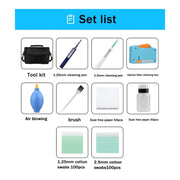 Kit di strumenti per la pulizia della fibra ottica 10 in 1 Penna per la pulizia della fibra da 1,25/2,5 mm, Optical Fiber Cleaning Tool Kit
