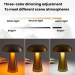 Lampada da tavolo per bar/ristorante, lampada da comodino per creare atmosfera, ricaricabile, a forma di fungo, luce notturna dimmerabile
