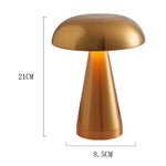 Lampada da tavolo per bar/ristorante, lampada da comodino per creare atmosfera, ricaricabile, a forma di fungo, luce notturna dimmerabile