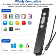 Penna puntatore laser elettronico con penna per girare la pagina del laser PPT wireless USB multifunzionale da 2,4 GHz, K200