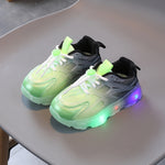 WISDOMFROG Scarpe da ginnastica per ragazze LED illuminate per ragazzi Scarpe in maglia sfumata Calzature per bambini, 21, 22, 23, 24, 25, 26, 27, 28