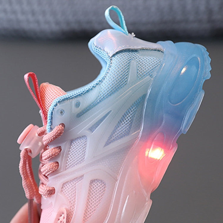 WISDOMFROG Scarpe da ginnastica per ragazze LED illuminate per ragazzi Scarpe in maglia sfumata Calzature per bambini, 29