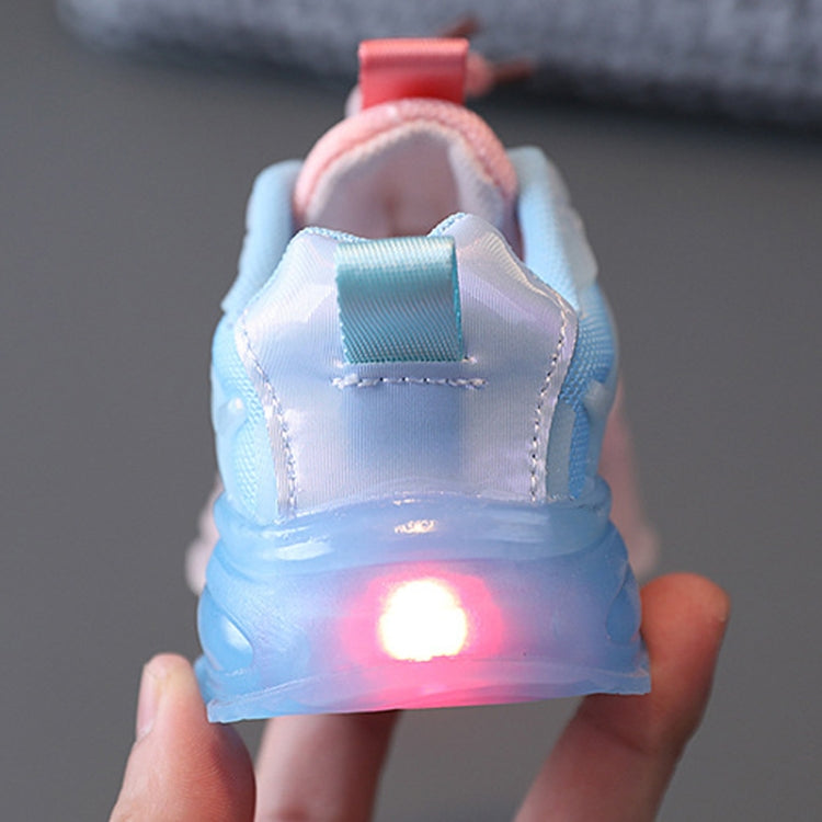 WISDOMFROG Scarpe da ginnastica per ragazze LED illuminate per ragazzi Scarpe in maglia sfumata Calzature per bambini, 21, 22, 23, 24, 25, 26, 27, 28