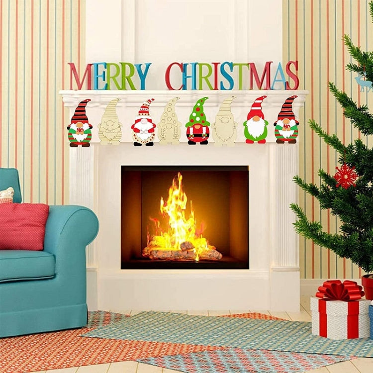 Albero di Natale Dipinto fai da te Decorazioni pendenti in legno con elfi nani, 4pcs/set, 8pcs/set, 12pcs/set, 32pcs/set