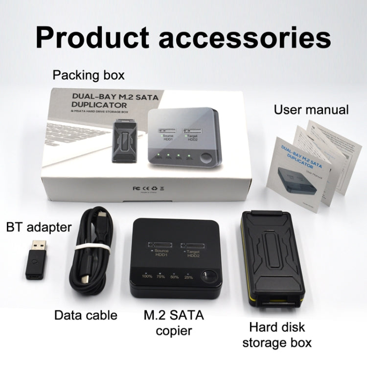 Duplicatore disco rigido SATA M.2 Custodia per disco rigido mobile SSD per unità a stato solido, DK300