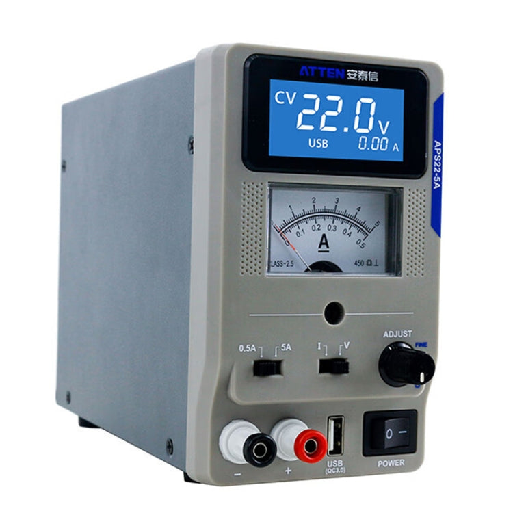Alimentatore CC da laboratorio regolabile variabile digitale USB per riparazione mobile, spina europea, ATTEN APS22-5A 22V 5A, ATTEN APS15-3A 15V 3A