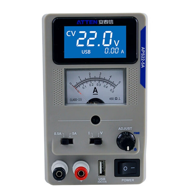Alimentatore CC da laboratorio regolabile variabile digitale USB per riparazione mobile, spina europea, ATTEN APS22-5A 22V 5A, ATTEN APS15-3A 15V 3A