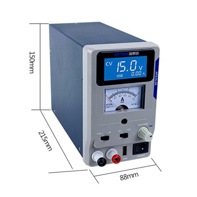 Alimentatore CC da laboratorio regolabile variabile digitale USB per riparazione mobile, spina europea, ATTEN APS22-5A 22V 5A, ATTEN APS15-3A 15V 3A