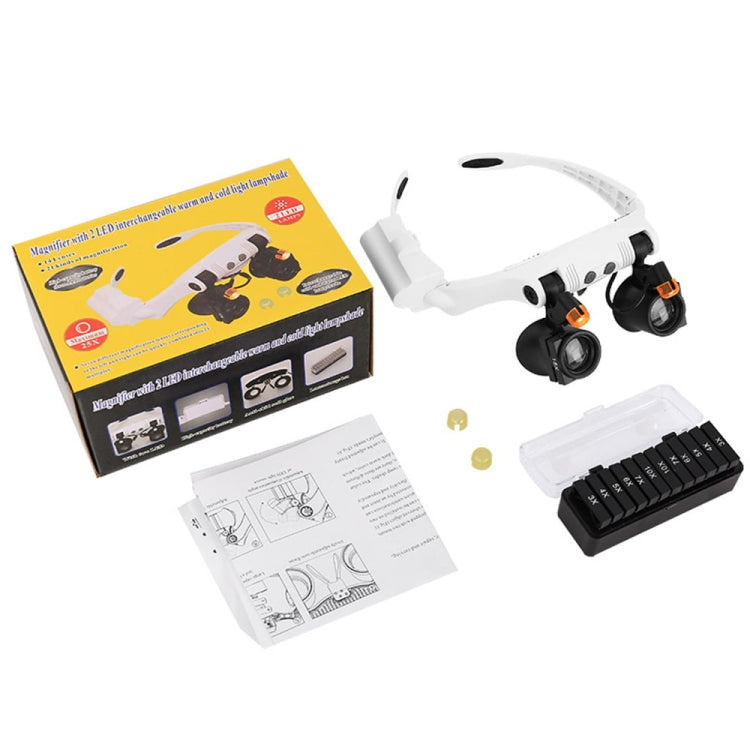 Lenti d'ingrandimento ad archetto con sorgente di luce fredda e calda intercambiabili combinano 21 multipli diversi