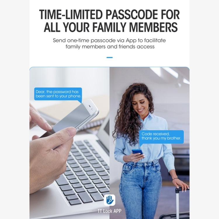 LOCSTAR Wifi Blocco impronte digitali Blocco password porta di sicurezza domestica Supporta lo sblocco remoto APP, A61 (Space Gray), A61 (Rose Gold)