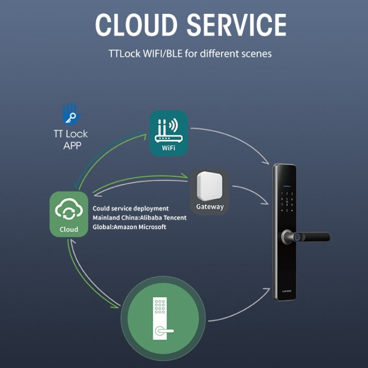 Blocco porta digitale WiFi con impronta e password