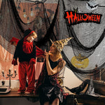 Garza decorativa fai da te in garza di Halloween, 76 x 183 cm, in cotone poliestere, casa stregata, Black Gauze, White Gauze, Beige Blood Stains Beige Blood Stains
