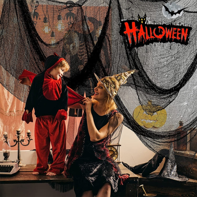 Garza decorativa fai da te in garza di Halloween, 76 x 183 cm, in cotone poliestere, casa stregata, Black Gauze, White Gauze, Beige Blood Stains Beige Blood Stains