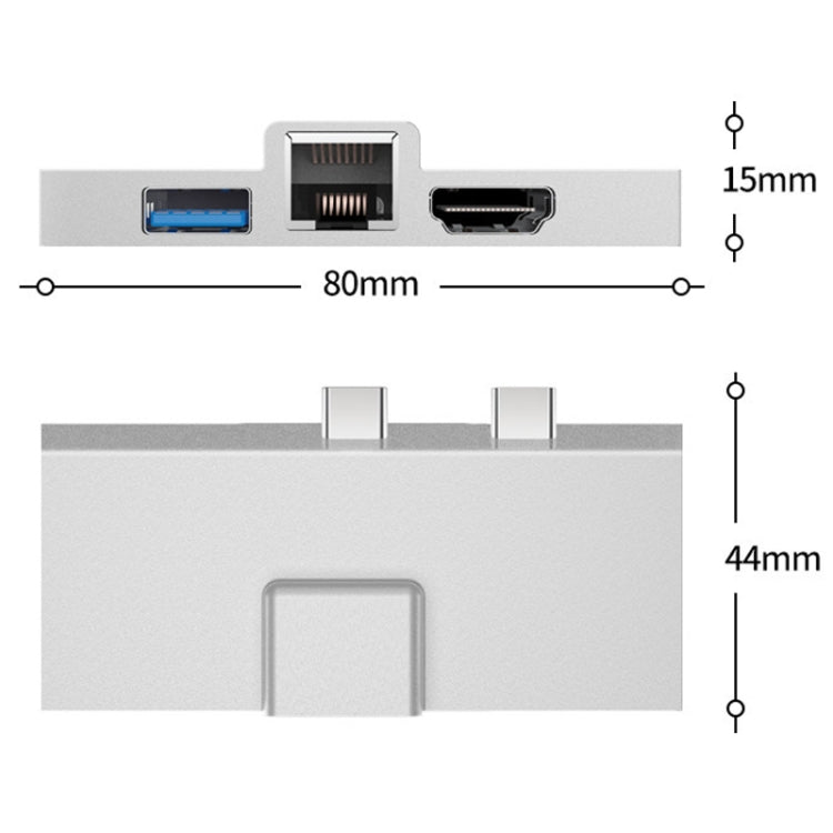 Docking station 7 in 1 USB-C per Surface Pro 8/9/X