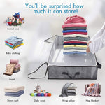 Borsa portaoggetti sottoletto pieghevole in tessuto non tessuto per coperte e coperte 100x50x18 cm, 100x50x18cm(Printing Gray)