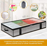Borsa portaoggetti sottoletto pieghevole in tessuto non tessuto per coperte e coperte 100x50x18 cm, 100x50x18cm(Printing Gray)