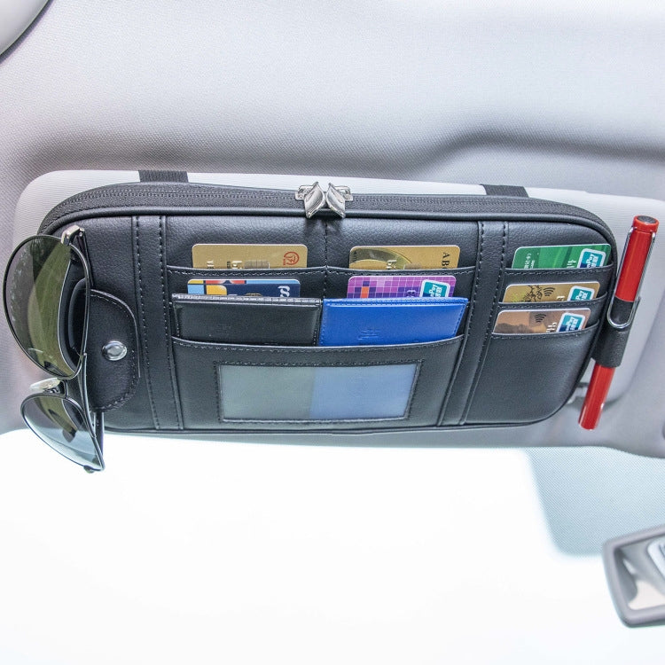 Custodia per patente di guida per auto, visiera parasole, porta carte per occhiali da sole, Beige, Gray, Black, Brown
