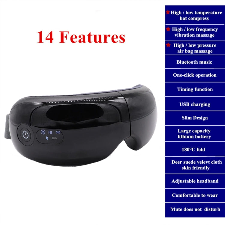 Massaggiatore oculare Bluetooth ricaricabile con calore, pressione dell'aria e massaggio con vibrazione