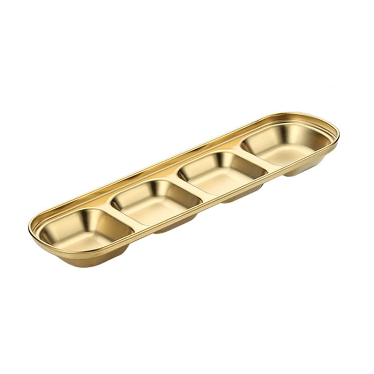 Piatto per salsa quadrato in acciaio inossidabile, piatto per condimento, stoviglie per barbecue, 1 Grid (Silver), 2 Grid (Silver), 3 Grid (Silver), 4 Grid (Silver), 1 Grid (Gold), 2 Grid (Gold), 3 Grid (Gold), 4 Grid (Gold)