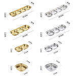 Piatto per salsa quadrato in acciaio inossidabile, piatto per condimento, stoviglie per barbecue, 1 Grid (Silver), 2 Grid (Silver), 3 Grid (Silver), 4 Grid (Silver), 1 Grid (Gold), 2 Grid (Gold), 3 Grid (Gold), 4 Grid (Gold)