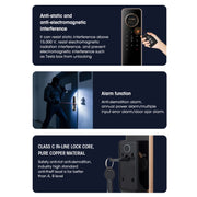 Serratura digitale con codice per impronte digitali con riconoscimento facciale 3D LOCSTAR T100A, T100A Space Gray, T100A Rose Gold