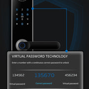 Serratura intelligente per porta con password e impronta digitale Locstar A60 con campanello, Basic Version Gray, Basic Version Gold, Tuya APP Version Gray, Tuya APP Version Gold