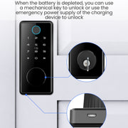 LOCSTAR C87 Blocco automatico delle impronte digitali per porta d'ingresso con password Smart Lock, C87 Black