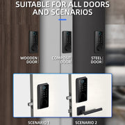 LOCSTAR C87 Blocco automatico delle impronte digitali per porta d'ingresso con password Smart Lock, C87 Black
