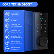 LOCSTAR C87 Blocco automatico delle impronte digitali per porta d'ingresso con password Smart Lock, C87 Black
